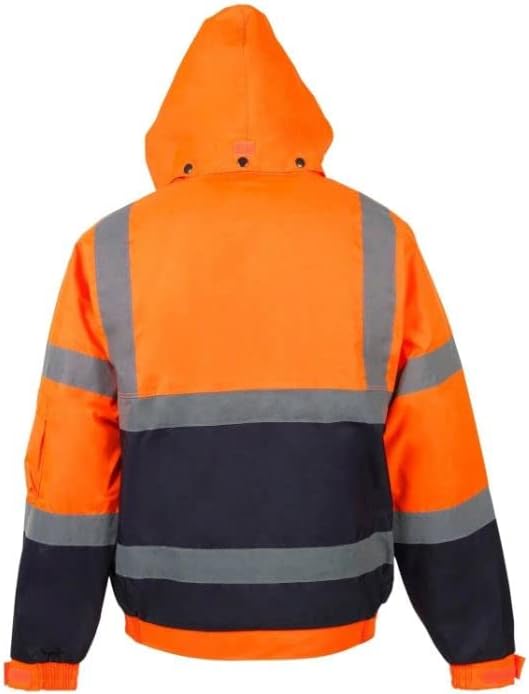 Romaans Hi Vis Standard Storm High Visibility Bomber Jacket 2 Tone Waterproof Yellow, Orange