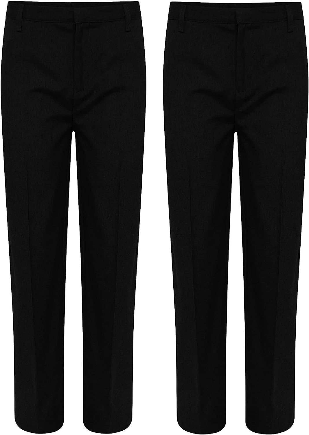 Romaans 2 Pack Pull Up Elasticated Boys School Trousers Age 2 to 14 Years