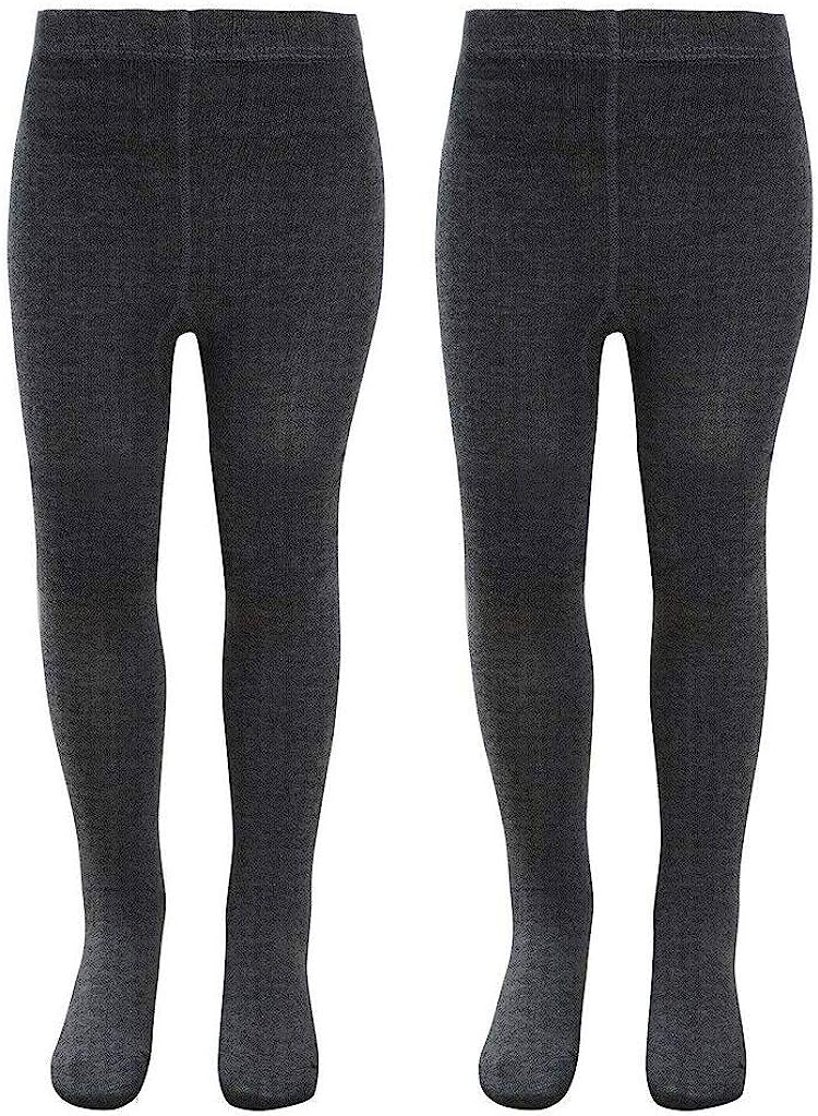Romaans 6 (Pack) Pairs Tights Girls Back to Schools Pairs Warm Cotton Rich Plain Soft Children 2-13 Year MULTIPACK Casual Dressup Formal