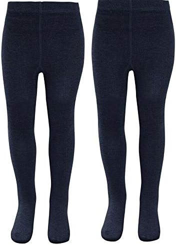Romaans 6 (Pack) Pairs Tights Girls Back to Schools Pairs Warm Cotton Rich Plain Soft Children 2-13 Year MULTIPACK Casual Dressup Formal