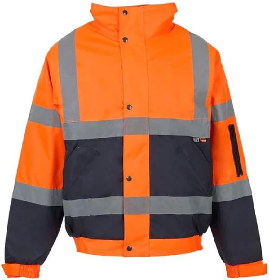 Romaans Hi Vis Standard Storm High Visibility Bomber Jacket 2 Tone Waterproof Yellow, Orange