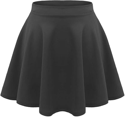 Romaans Kids Girls Children HIGH Waisted Stretch Plain Flippy Flared Short Skater Skirts