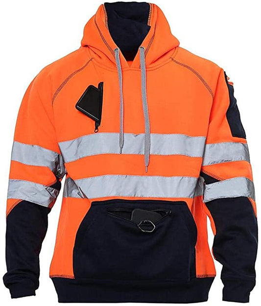 Romaans Hi Vis Hoodie Sweatshirt Safety Work Reflective Jumper Hoodie High Viz Hoodie High Visibility Sweatshirt 3 zippe