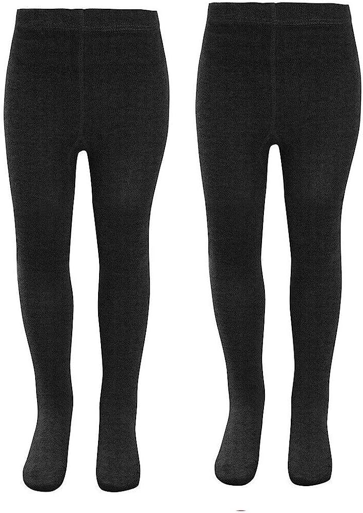 Romaans 6 (Pack) Pairs Tights Girls Back to Schools Pairs Warm Cotton Rich Plain Soft Children 2-13 Year MULTIPACK Casual Dressup Formal