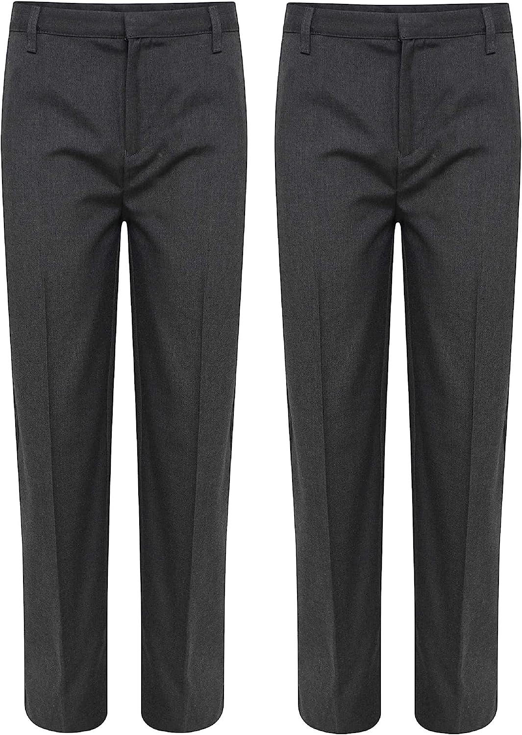 Romaans 2 Pack Pull Up Elasticated Boys School Trousers Age 2 to 14 Years